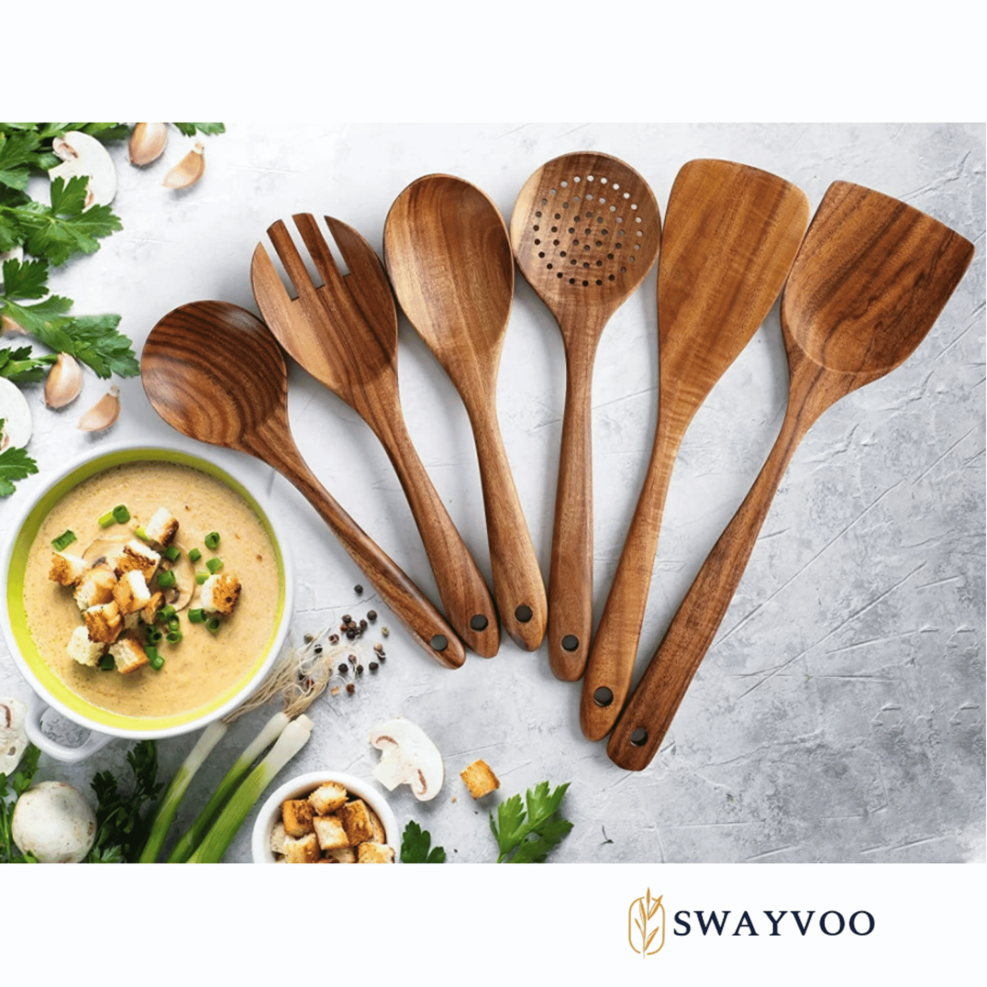 Seamless One-Piece Wooden Spoons for Cooking, 6-Piece 100% Natural Teak Wooden Utensils for Cooking — Heat Resistant, Non-Stick ... - Heat-Resistant Silicone Cooking Spatula Turner Detail
