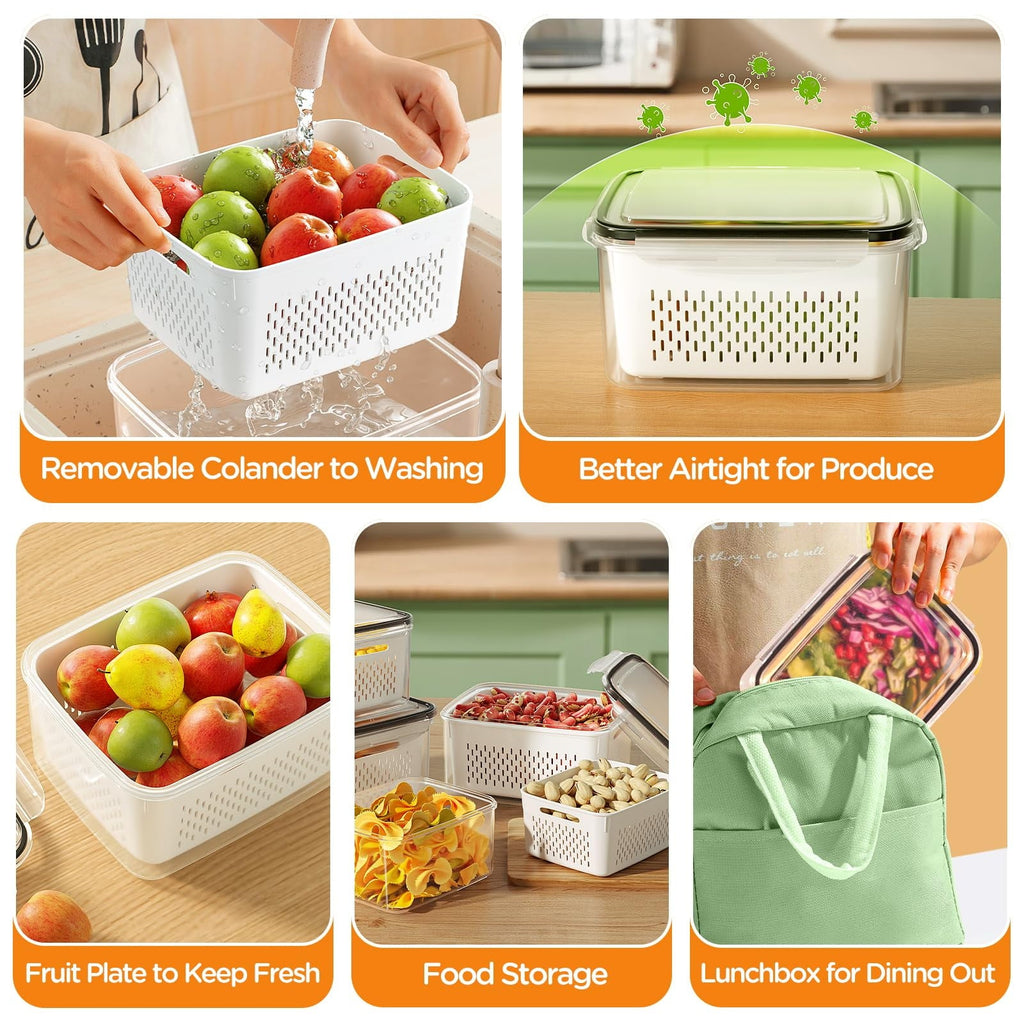 Deliciously Squishy 5 Pack Fruit Storage Containers for Fridge with Removable Colanders and Lids, 5 in 1 Leakproof Fridge Organizer Bins ... - Deliciously Soft Cupcake Sensory Glob Detail