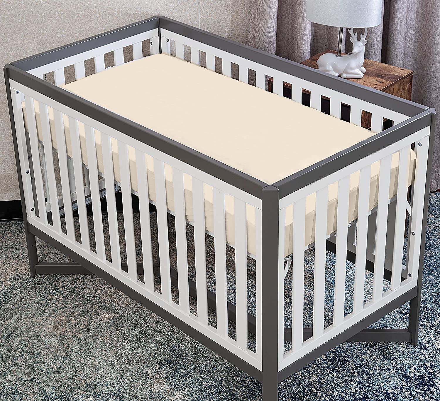 Breathable Luxury Luxurious Hotel Quality Crib Fitted Sheet – 100% Cotton – Ultra Soft, Skin-Friendly & Hypoallergenic – Deep Pocket Fi... - Cooling Hotel Quality Bedding Sheets and Pillowcases Detail