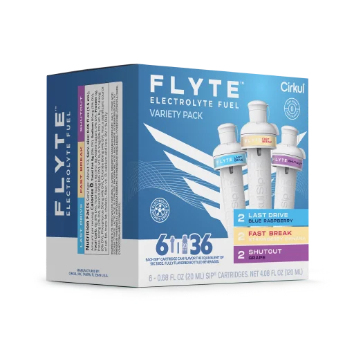 Zero-Calorie Flyte 6-Pack Variety Pack MMZB - Sugar-Free Fruit Flavor Cartridge Refill Detail