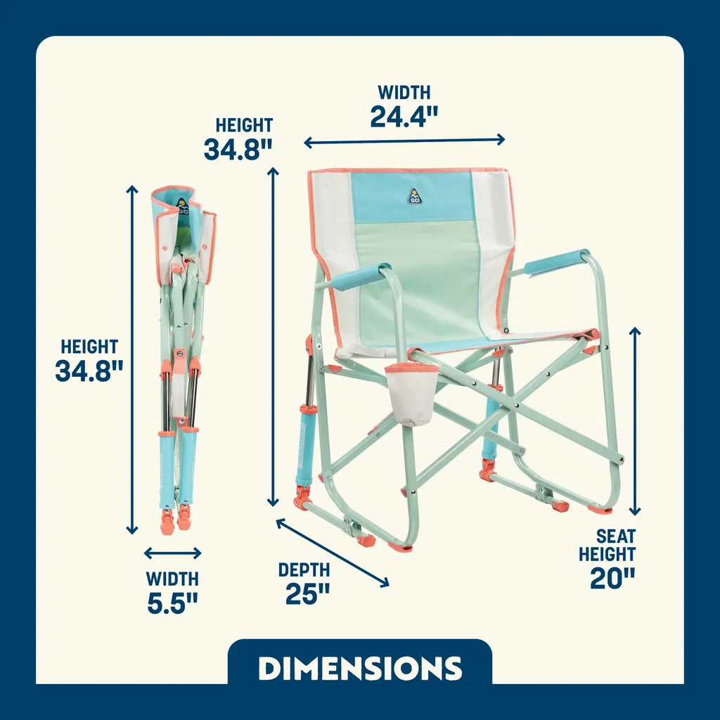 Premium All-Weather Freestyle Rocker - Choice 711 - Patented Spring-Action Rocking Chair for Camping Detail