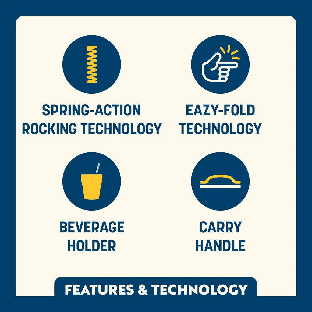 Premium All-Weather Freestyle Rocker - Choice 711 - Patented Spring-Action Rocking Chair for Camping Detail