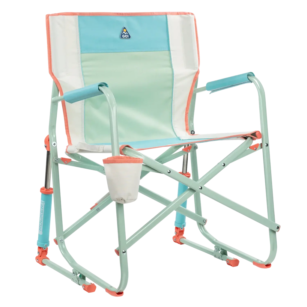 Premium All-Weather Freestyle Rocker - Choice 711 - Patented Spring-Action Rocking Chair for Camping - Ivory