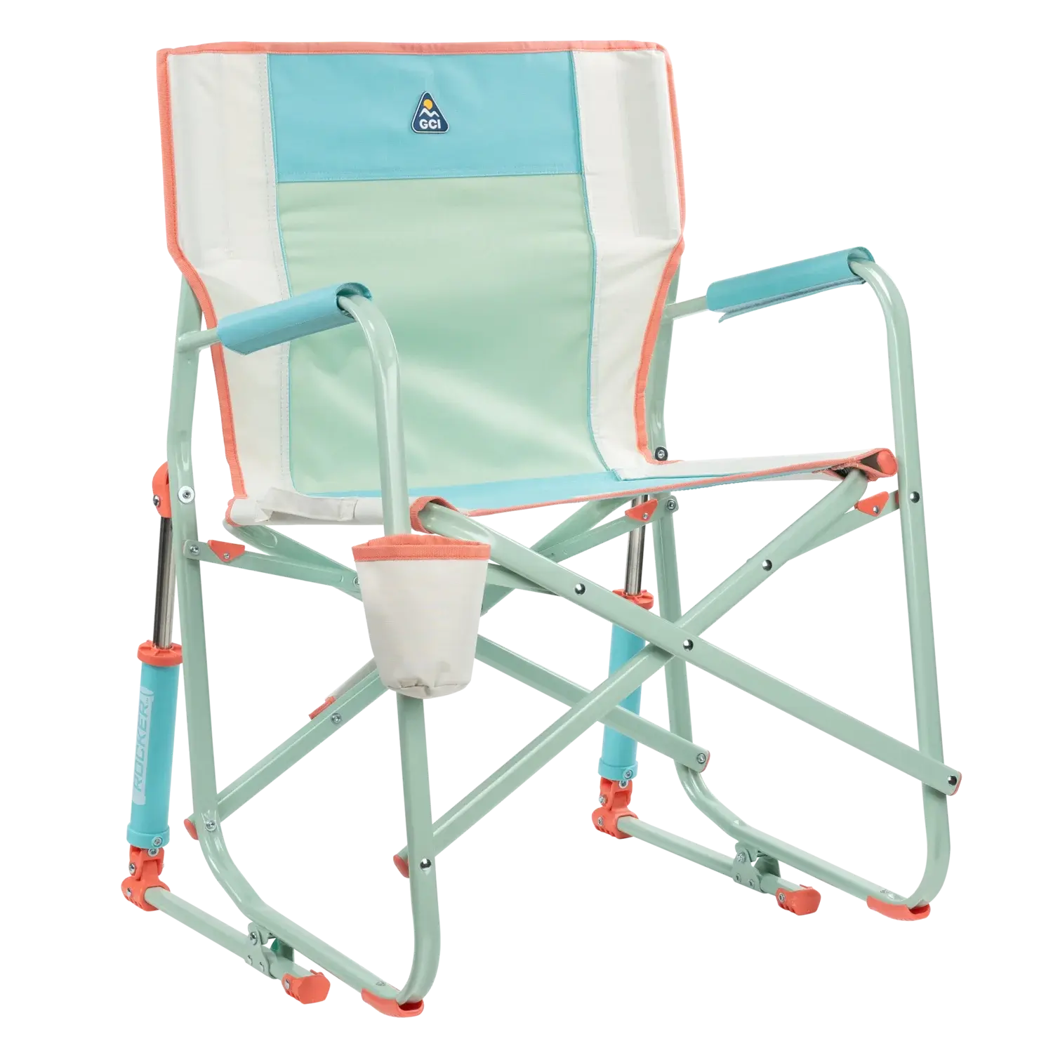 Premium All-Weather Freestyle Rocker - Choice 711 - Patented Spring-Action Rocking Chair for Camping - Ivory