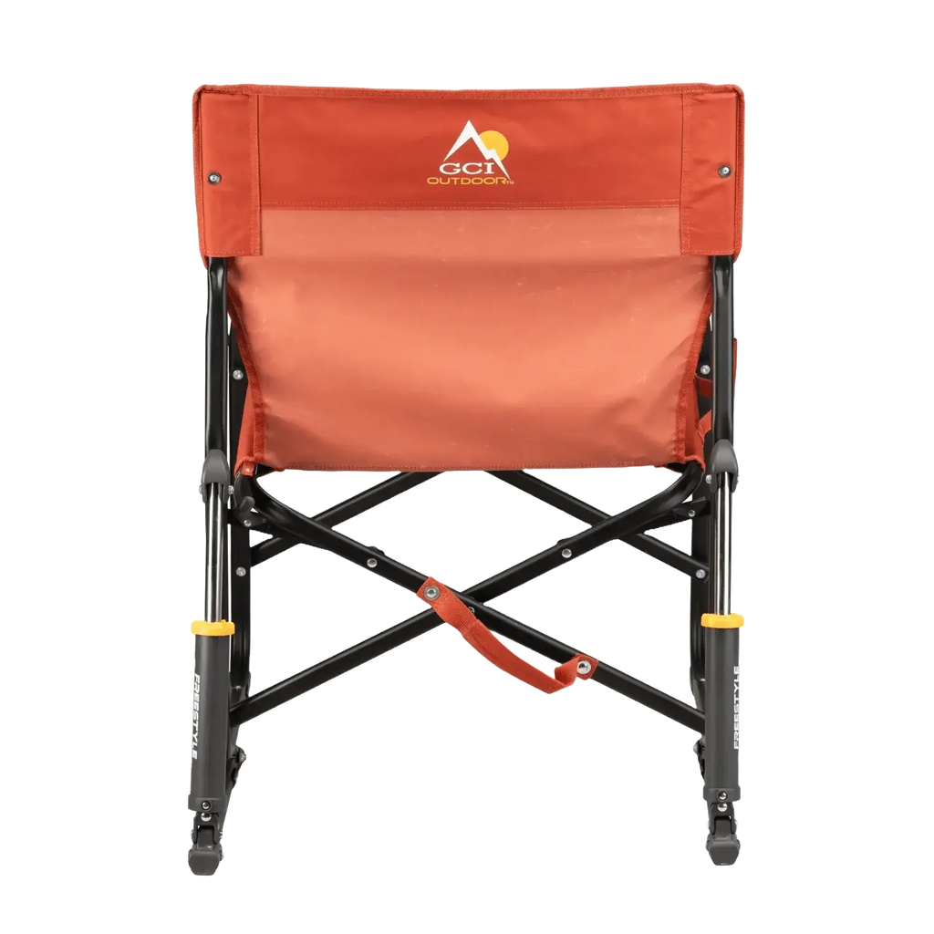 Premium All-Weather Freestyle Rocker - Pumpkin Spice - Choice 373 - Patented Spring-Action Rocking Chair for Camping Detail