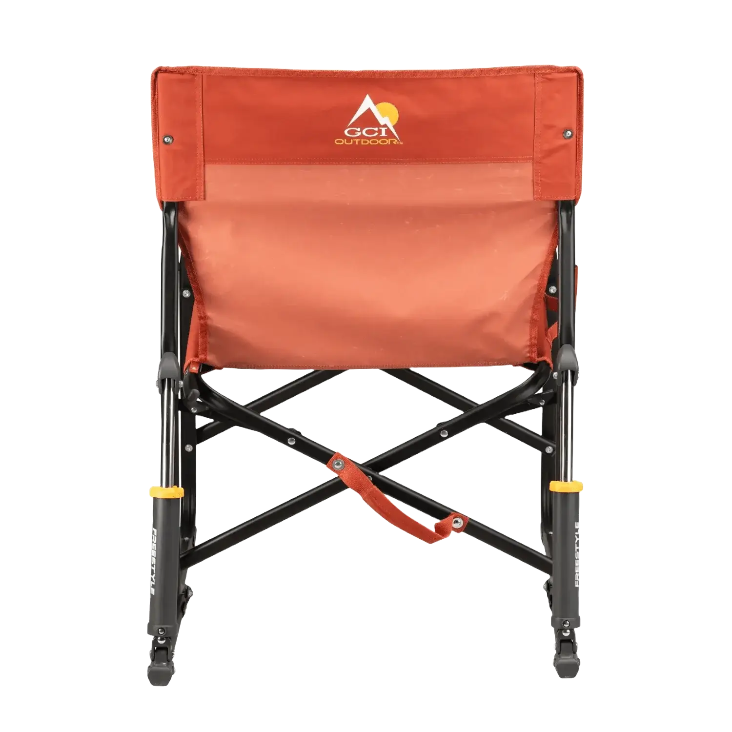 Premium All-Weather Freestyle Rocker - Pumpkin Spice - Choice 373 - Patented Spring-Action Rocking Chair for Camping Detail
