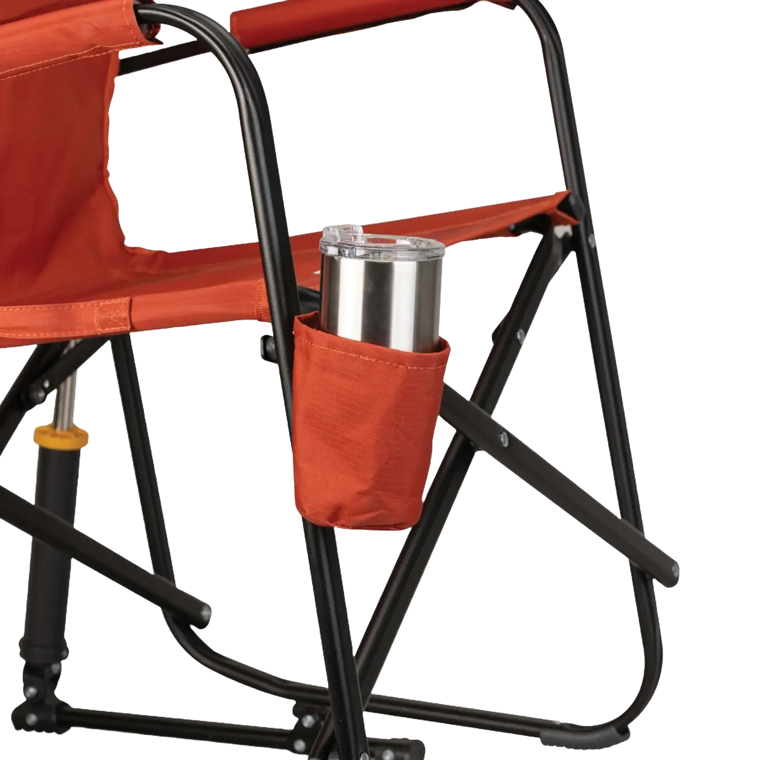 Premium All-Weather Freestyle Rocker - Pumpkin Spice - Choice 373 - Patented Spring-Action Rocking Chair for Camping Detail