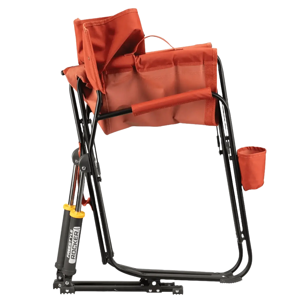 Premium All-Weather Freestyle Rocker - Pumpkin Spice - Choice 373 - Patented Spring-Action Rocking Chair for Camping Detail