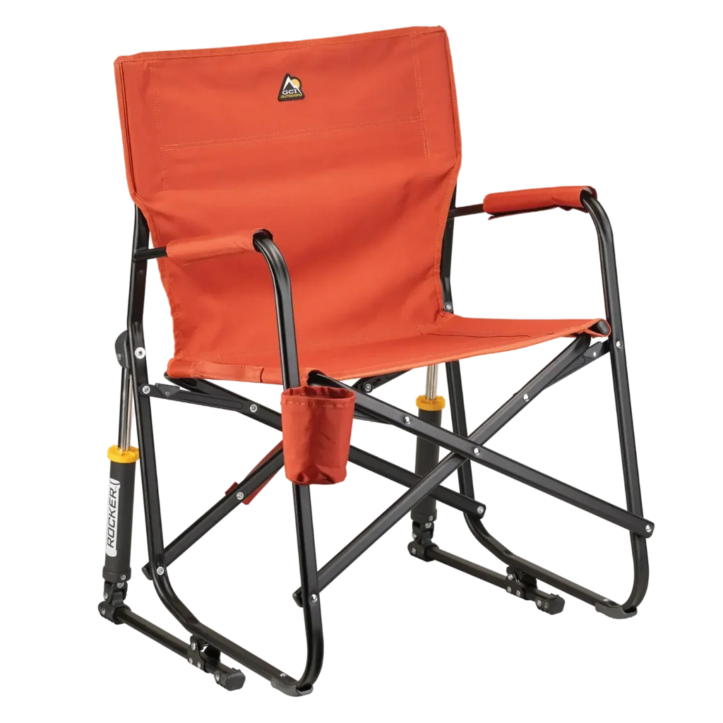 Premium All-Weather Freestyle Rocker - Pumpkin Spice - Choice 373 - Patented Spring-Action Rocking Chair for Camping - Pumpkin Spice
