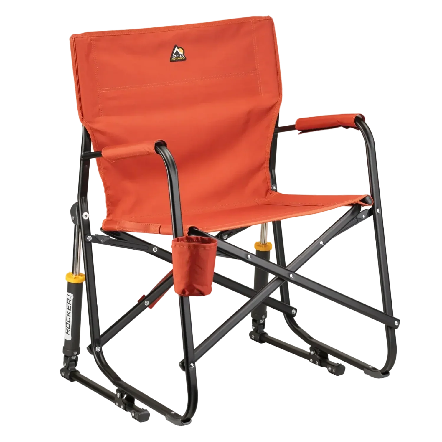 Premium All-Weather Freestyle Rocker - Pumpkin Spice - Choice 373 - Patented Spring-Action Rocking Chair for Camping - Pumpkin Spice