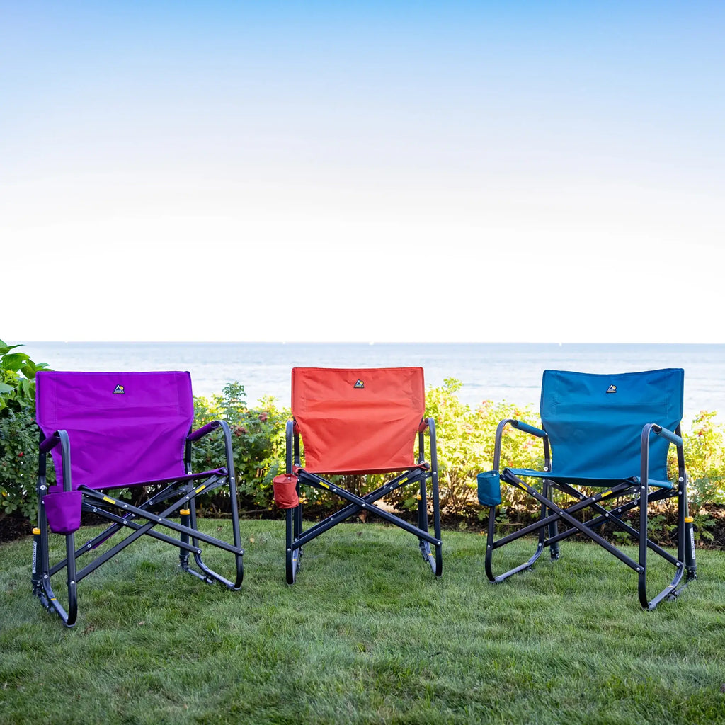 Premium All-Weather Freestyle Rocker - Pumpkin Spice - Choice 373 - Patented Spring-Action Rocking Chair for Camping Detail