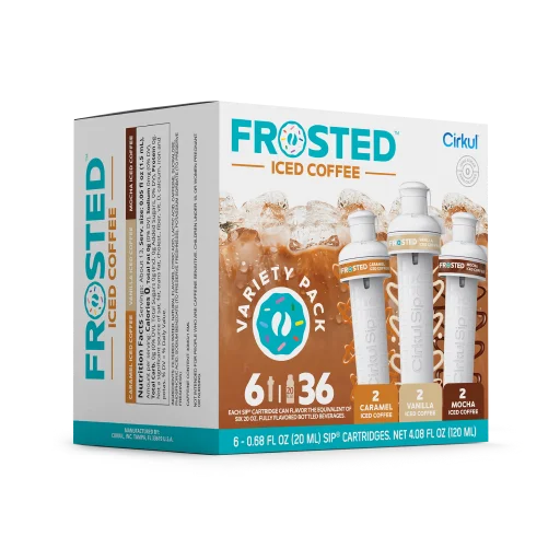 Zero-Calorie Frosted Iced Coffee 6-Pack Variety Pack RAJT - Sugar-Free Fruit Flavor Cartridge Refill Detail