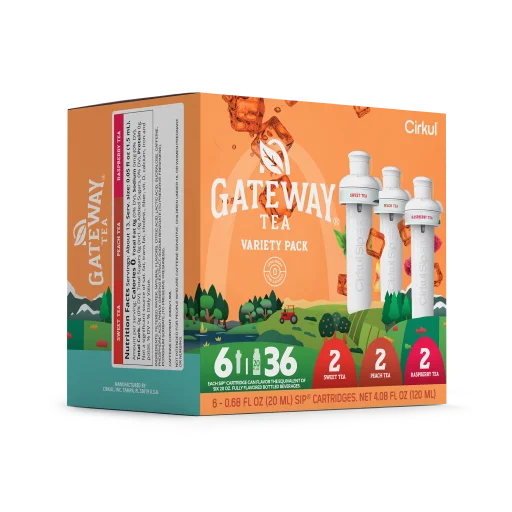 Sugar-Free Gateway Tea 6-Pack Variety Pack HM0F - Zero-Calorie Multi-Flavor Sip Pods for Water Bottle Detail