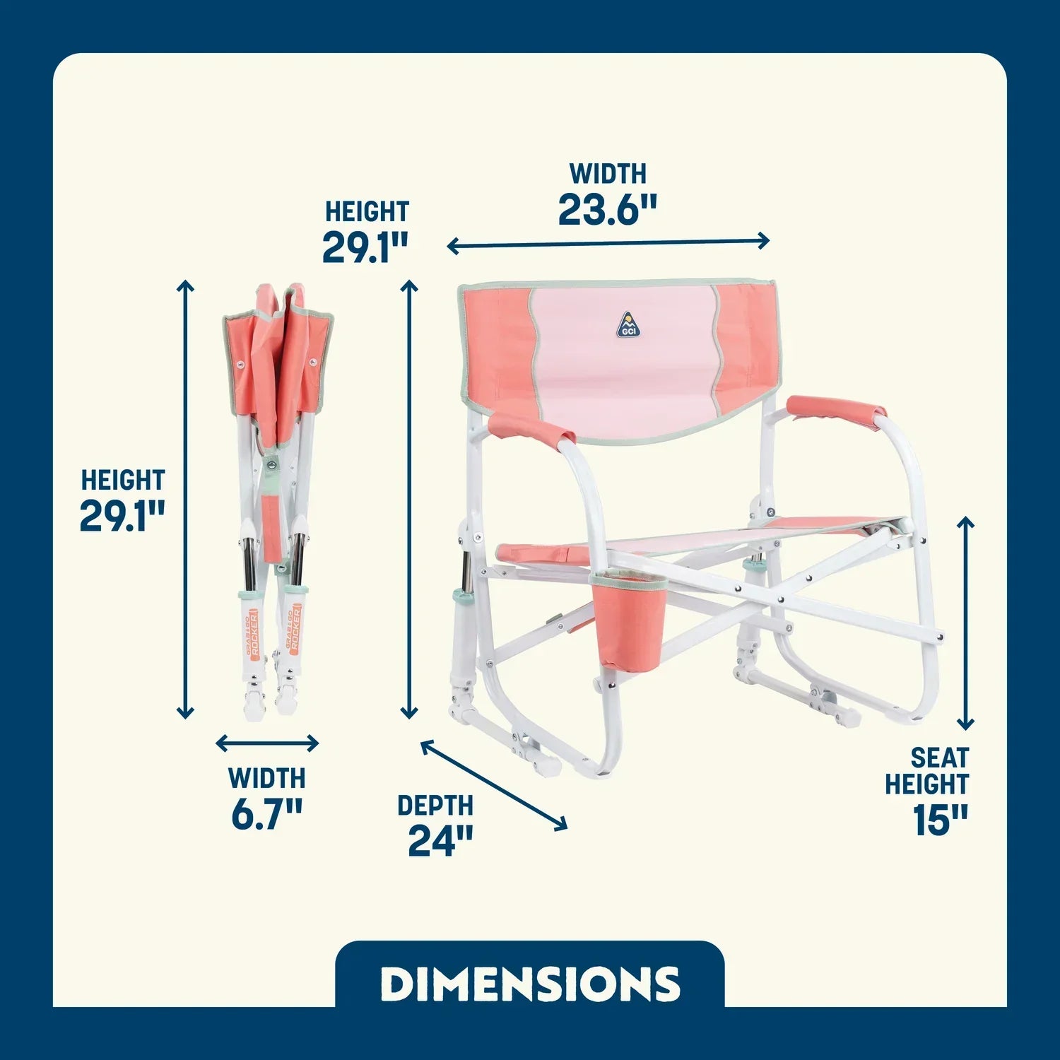 Patented Spring-Action Grab & Go Rocker - Choice 551 - Freestyle Rocker Portable Outdoor Folding Chair Detail