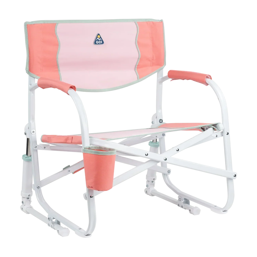 Patented Spring-Action Grab & Go Rocker - Choice 551 - Freestyle Rocker Portable Outdoor Folding Chair - Coral