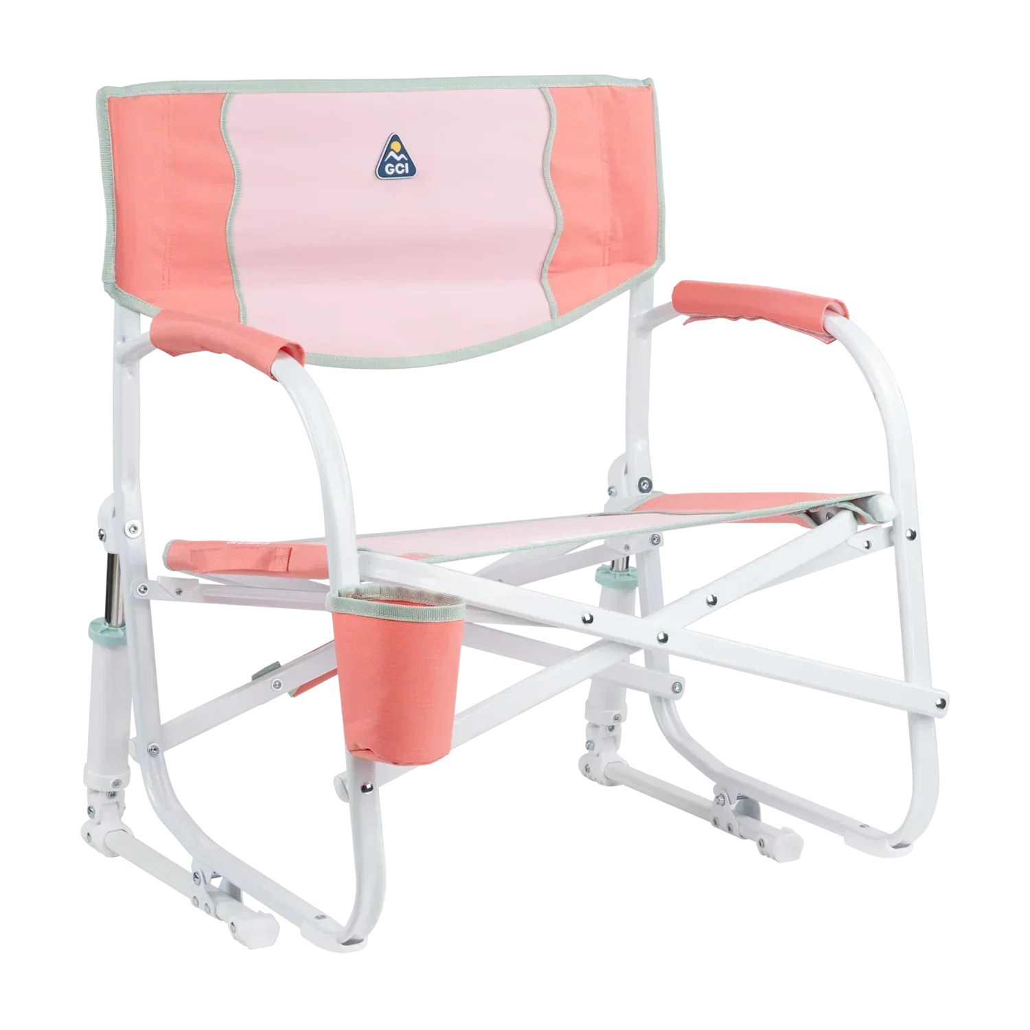 Patented Spring-Action Grab & Go Rocker - Choice 551 - Freestyle Rocker Portable Outdoor Folding Chair - Coral