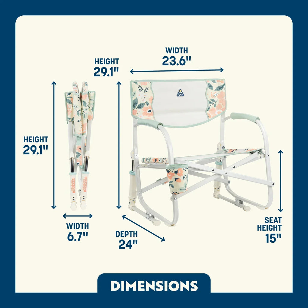 Patented Spring-Action Grab & Go Rocker - Choice 551 - Freestyle Rocker Portable Outdoor Folding Chair Detail