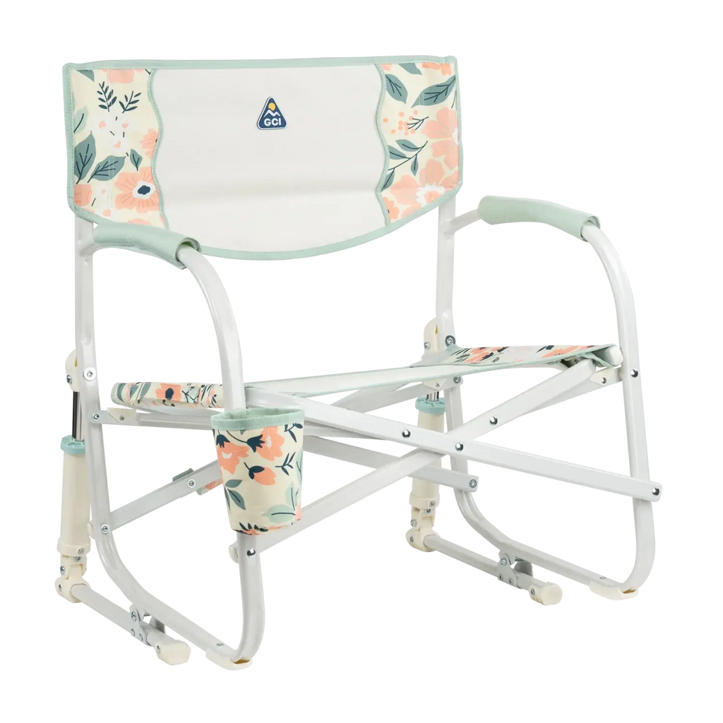 Patented Spring-Action Grab & Go Rocker - Choice 551 - Freestyle Rocker Portable Outdoor Folding Chair - Floral Bouquet