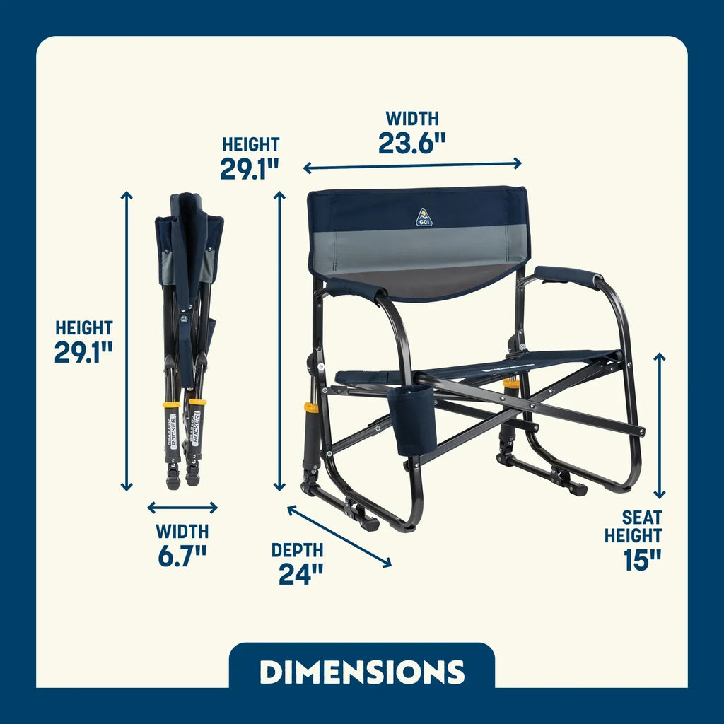 Patented Spring-Action Grab & Go Rocker - Choice 551 - Freestyle Rocker Portable Outdoor Folding Chair Detail