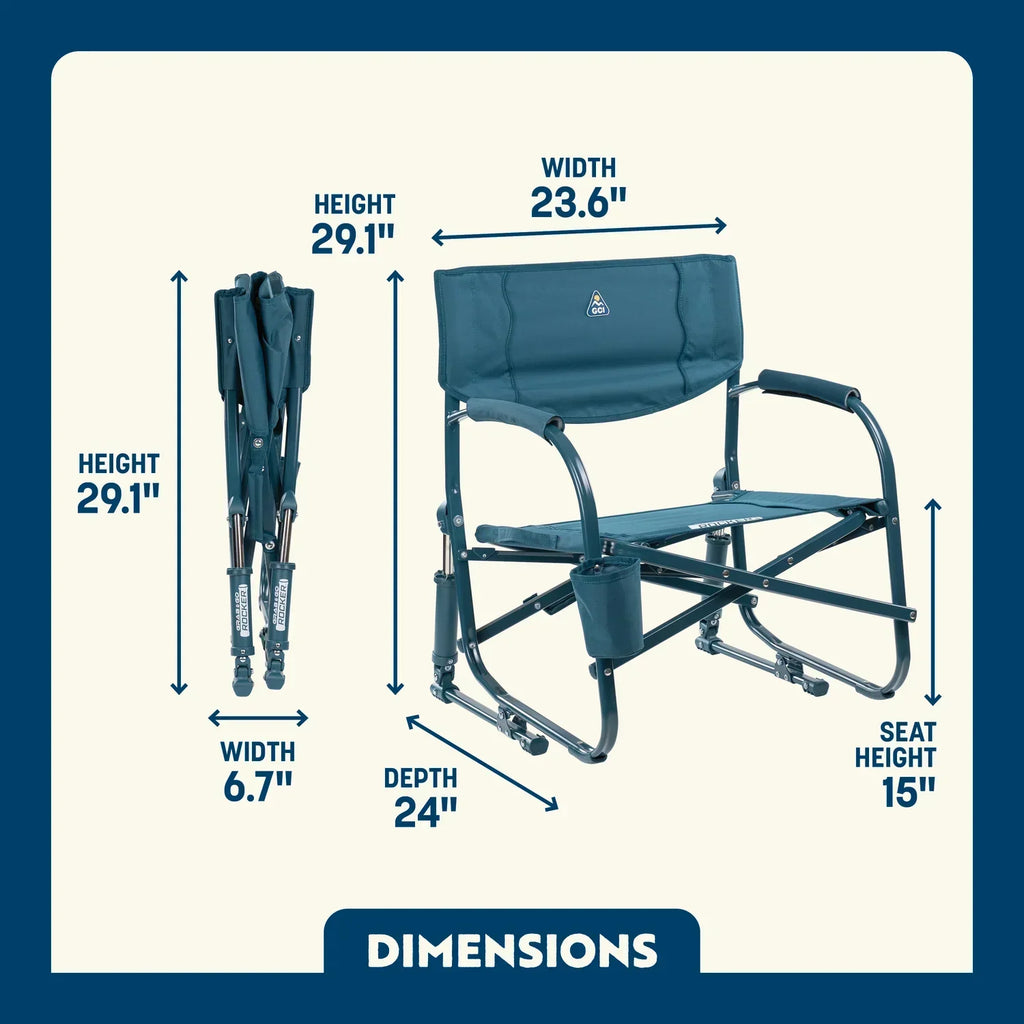 Patented Spring-Action Grab & Go Rocker - Choice 551 - Freestyle Rocker Portable Outdoor Folding Chair Detail