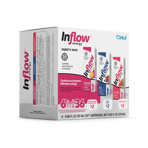 Sugar-Free Inflow Energy 6-Pack Variety Pack VCUW - Zero-Calorie Multi-Flavor Sip Pods for Water Bottle Detail