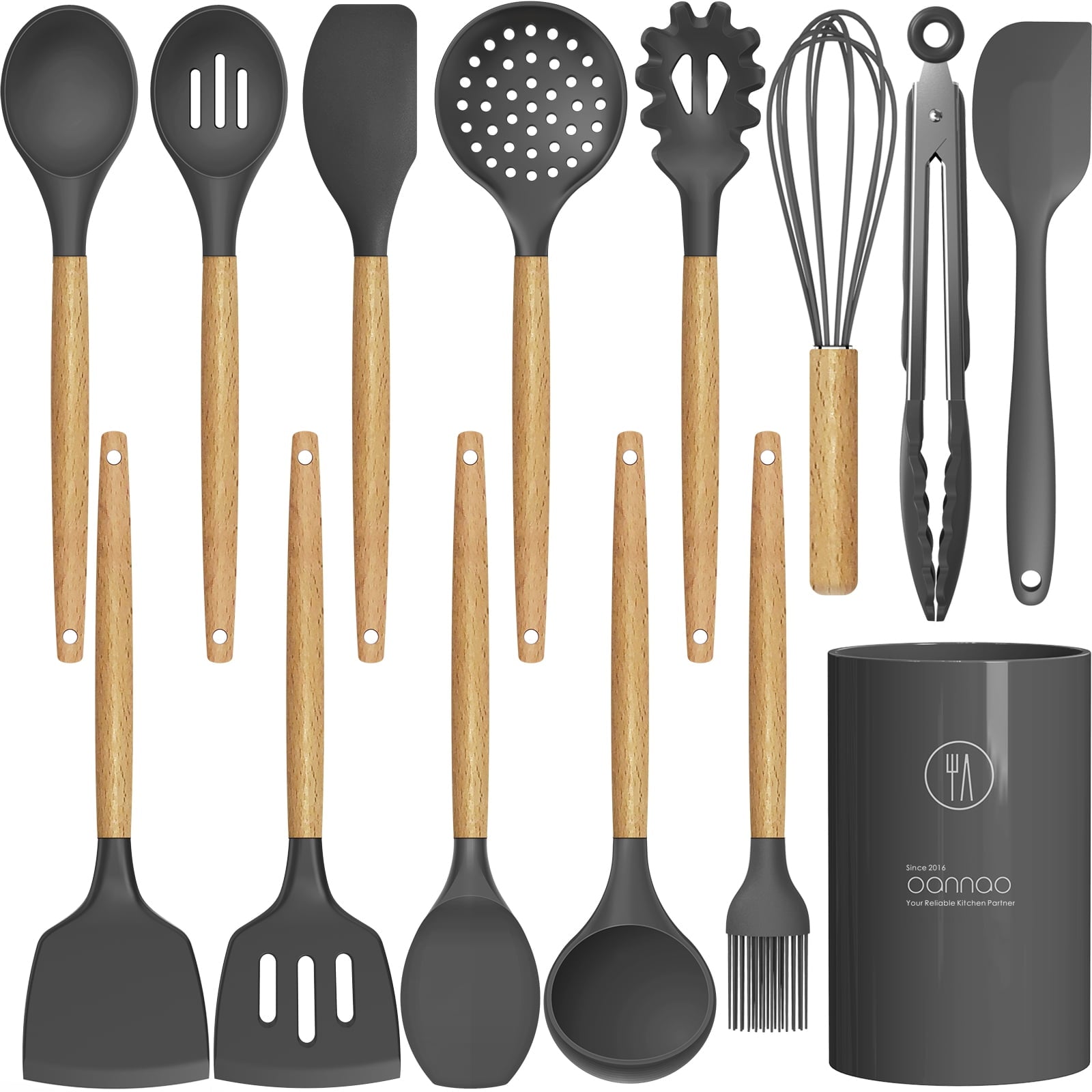 Heat-Resistant Silicone Cooking Utensils Set - 446°F Heat Resistant Silicone Kitchen Utensils for Cooking,Kitchen Utensil Spatula Se... - Durable Turner & Ladle Utensil Set for Home Chefs - Default Title