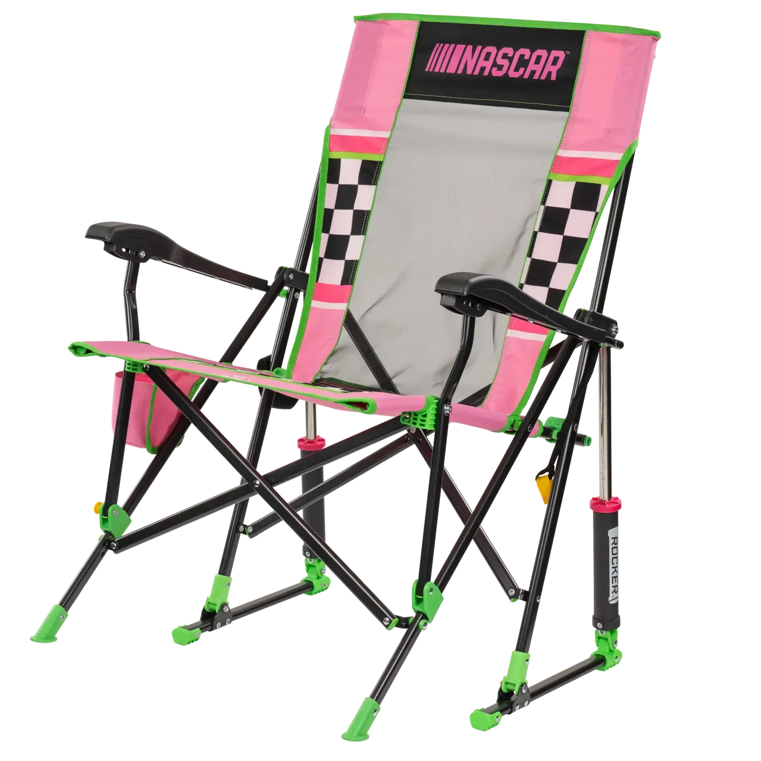 Patented Spring-Action RoadTrip Rocker - NASCAR For Her - Choice 560 - Freestyle Rocker Portable Outdoor Folding Chair Detail