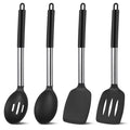 Seamless One-Piece Silicone Cooking Spatulas and Spoons, 4 Pack Heat Resistant Silicone Cooking Utensils Set, Non-stick Large Ki... - Durable Turner & Ladle Utensil Set for Home Chefs - Default Title