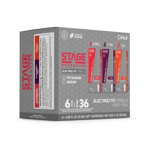 Natural Fruit Flavored Stage 6-Pack Variety Pack 4ZSP - Electrolyte Hydration Enhanced Taste Cartridges Detail