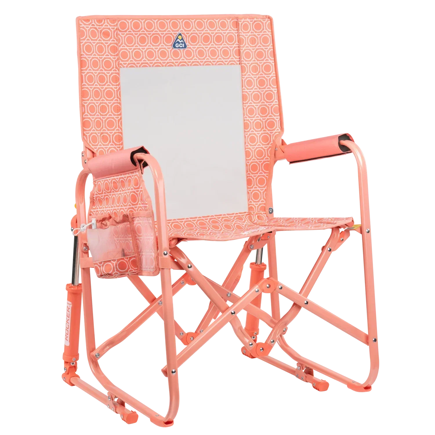 Heavy-Duty Freestyle Stowaway Rocker - Choice 794 - RoadTrip Rocker Smooth Motion Camp Chair - Coral Mosaic