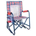 Smooth Motion Stowaway Rocker with Storage Pouch - Choice 573 - RoadTrip Rocker Smooth Motion Camp Chair - Patriotic Plaid