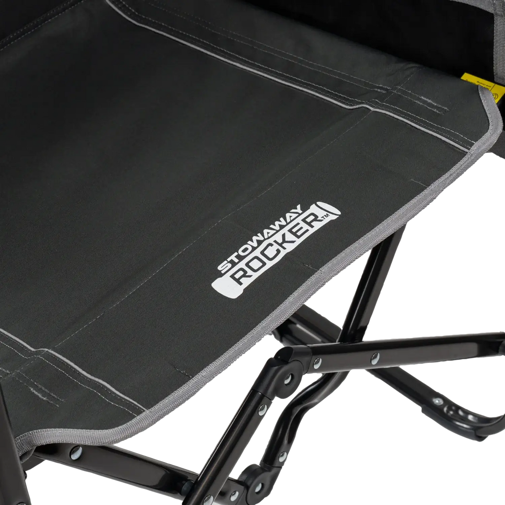 Premium All-Weather Stowaway Rocker with Side Table - Choice 253 - Heavy-Duty Kickback Rocker with Beverage Holder Detail