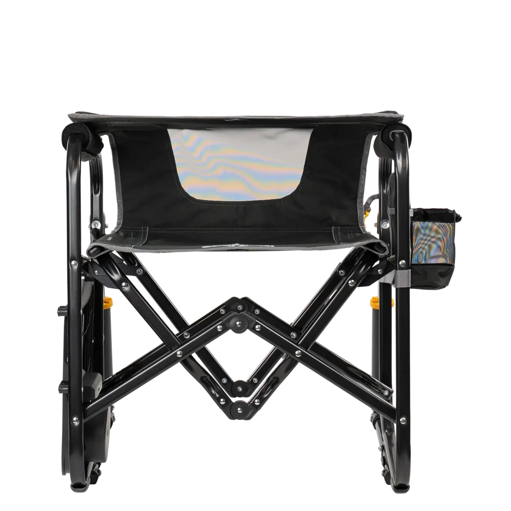 Premium All-Weather Stowaway Rocker with Side Table - Choice 253 - Heavy-Duty Kickback Rocker with Beverage Holder Detail