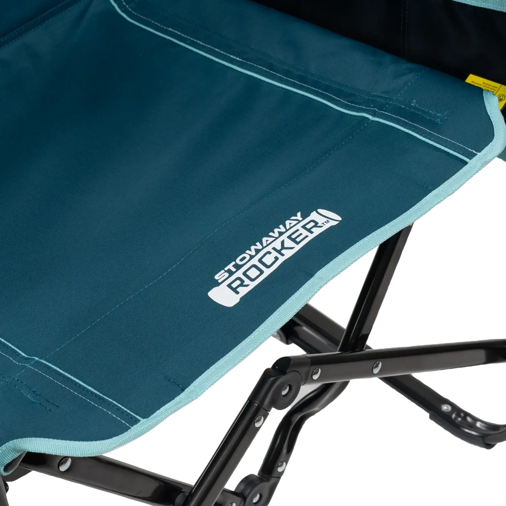 Premium All-Weather Stowaway Rocker with Side Table - Choice 253 - Heavy-Duty Kickback Rocker with Beverage Holder Detail
