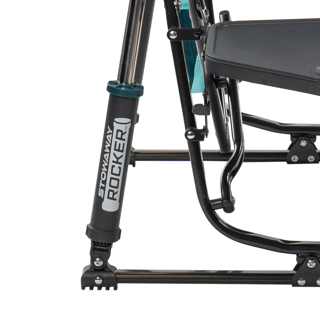 Premium All-Weather Stowaway Rocker with Side Table - Choice 253 - Heavy-Duty Kickback Rocker with Beverage Holder Detail
