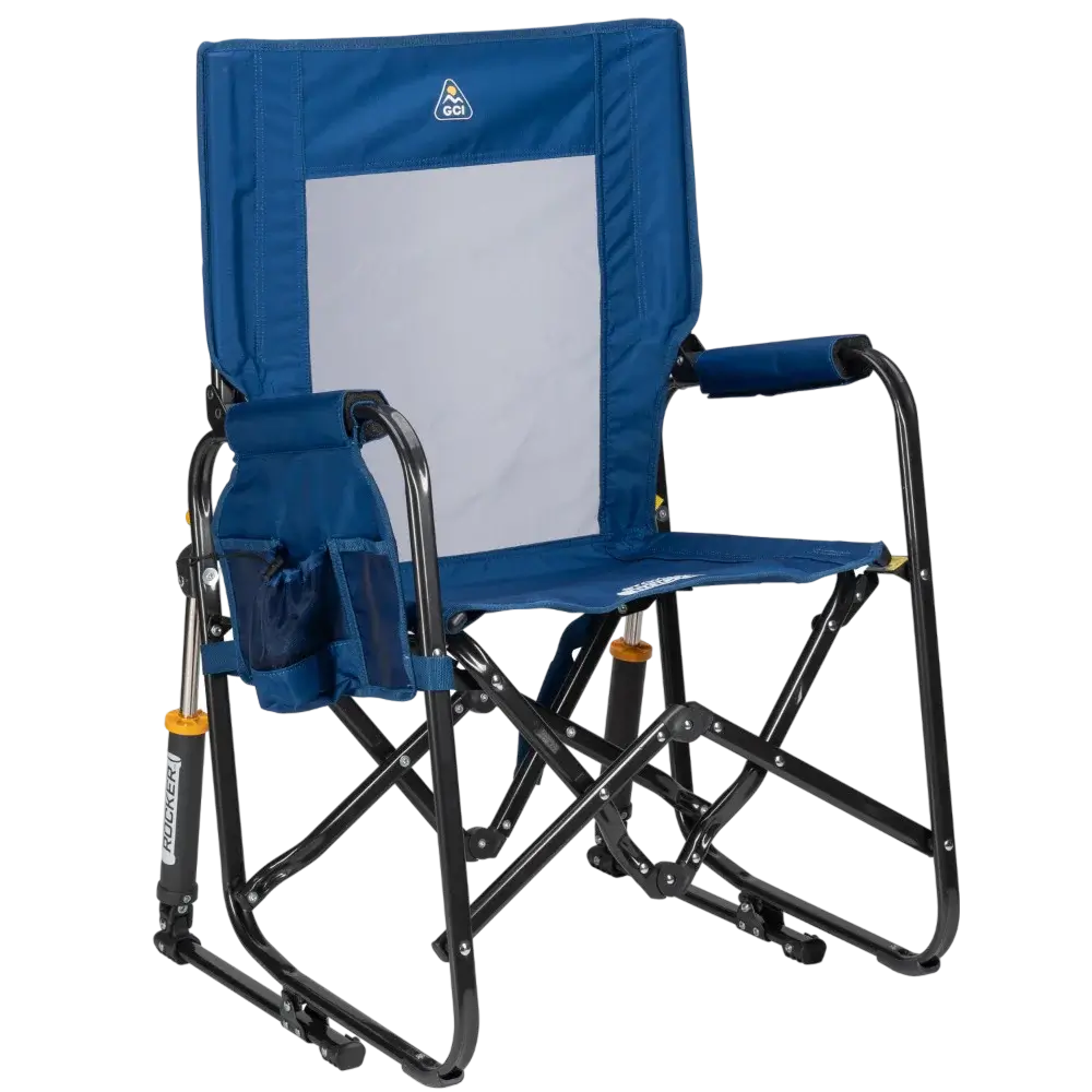 Heavy-Duty Freestyle Stowaway Rocker - Choice 794 - RoadTrip Rocker Smooth Motion Camp Chair - Soft Navy