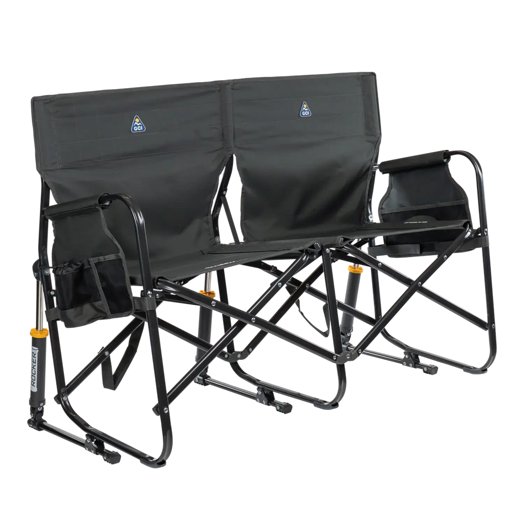 Heavy-Duty Freestyle Tandem Rocker - Choice 227 - Freestyle Rocker Portable Outdoor Folding Chair - Dark Charcoal