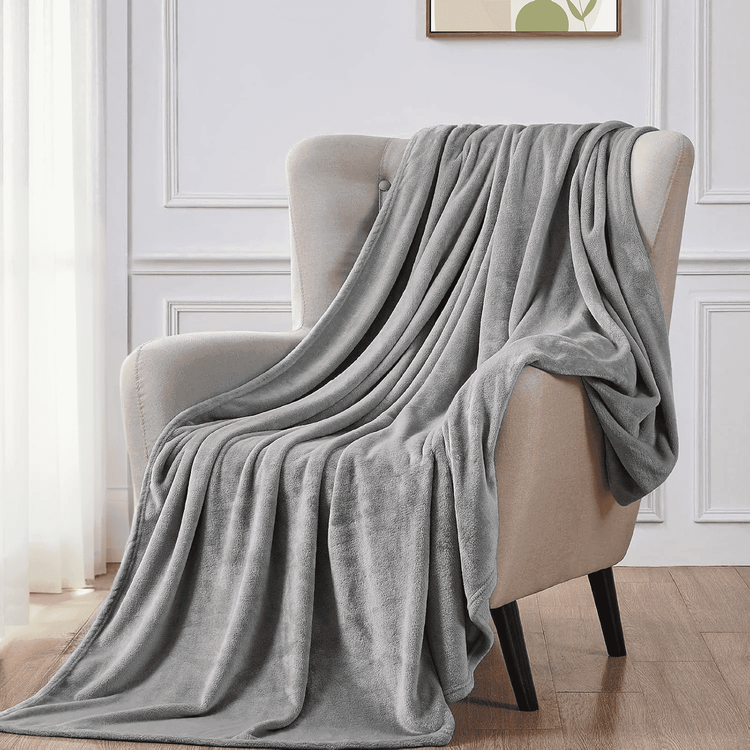 Super Soft Flannel Twin Size Blanket for Bed, 60x80inch Super Cozy Soft Bed Blanket for Sleep Snap, Lightweight Reversible Blankets and ... - Lightweight Plush Warm Blanket for All Seasons - Default Title