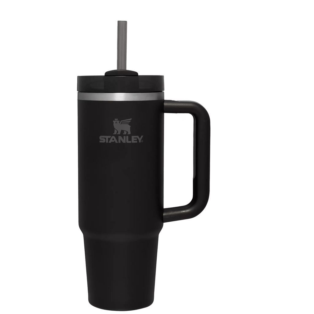 Insulated Travel The Quencher H2.0 Flowstate Tumbler  | Stanley Create D332L - Double-Wall Vacuum Insulated Travel Tumbler with Straw - Black