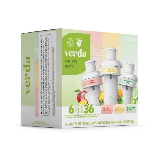 Zero-Calorie Verda 6-Pack Variety Pack CT2I - Electrolyte Hydration Enhanced Taste Cartridges Detail