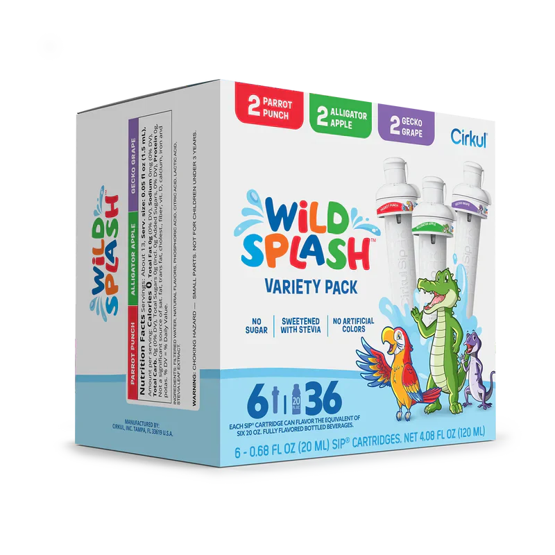 Natural Fruit Flavored Wild Splash 6-Pack Variety Pack 2TB7 - Vitamin-Infused Natural Refreshing Flavor Core Detail